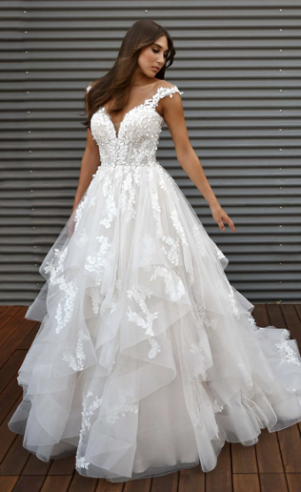 Martina Liana 1400 | Martina Liana #0 default (IVIV-PL) Ivory Lace & Tulle ov Ivory Gown w Porcelain Tulle Illusion thumbnail