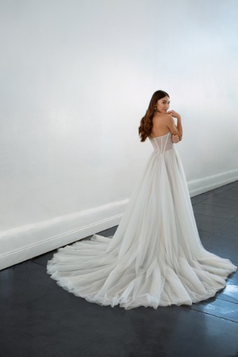Martina Liana 1497 | Martina Liana #1 (IVRM-PL) Ivory Tulle & Royal Organza ov Rum Gown w PLN Tulle Plunge thumbnail