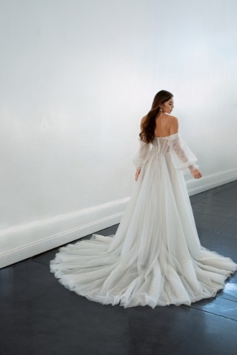Martina Liana 1497 | Martina Liana #3 (IVRM-PL) Ivory Tulle & Royal Organza ov Rum Gown w PLN Tulle Plunge thumbnail
