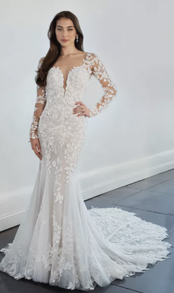 Martina Liana 1440 | Martina Liana #0 default (IVRM-PL) Ivory Lace & Tulle over Rum Gown w Porcelain Tulle Illusion thumbnail