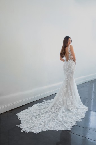 Martina Liana 1440 | Martina Liana #2 (IVRM-PL) Ivory Lace & Tulle over Rum Gown w Porcelain Tulle Illusion thumbnail