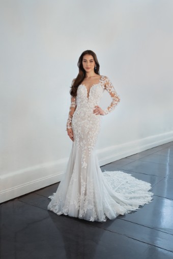 Martina Liana 1440 | Martina Liana #3 (IVRM-PL) Ivory Lace & Tulle over Rum Gown w Porcelain Tulle Illusion thumbnail