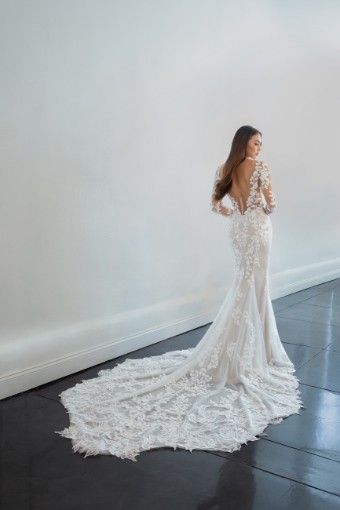 Martina Liana 1440 | Martina Liana #4 (IVRM-PL) Ivory Lace & Tulle over Rum Gown w Porcelain Tulle Illusion thumbnail