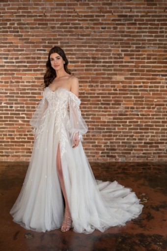 Essense of Australia D3787 | Essense of Australia #0 default (IV-RUM) IVORY LACE TULLE AND ROYAL ORGANZA OVER RUM GOWN thumbnail