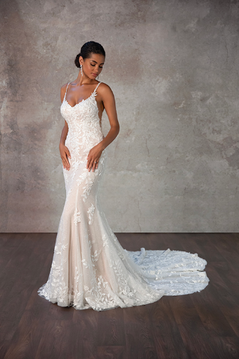 Essense of Australia D4223 | Essense of Australia #1 (IVIV-PL) Ivory Lace & Tulle over Ivory Gown w Porcelain Tulle Illusion thumbnail