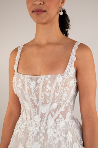 Essense of Australia D4030 | Essense of Australia #2 (IV-RUM) IVORY LACE TULLE AND ROYAL ORGANZA OVER RUM GOWN thumbnail