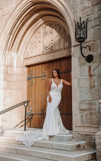 Essense of Australia D4037 | Essense of Australia #1 (IV-PL) Ivory Gown w Porcelain Tulle Illusion thumbnail